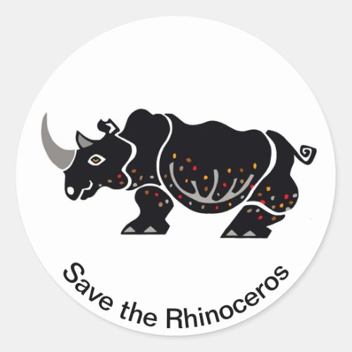 Save the RHINOCEROS _ Conservation _Africa Classic Round Sticker