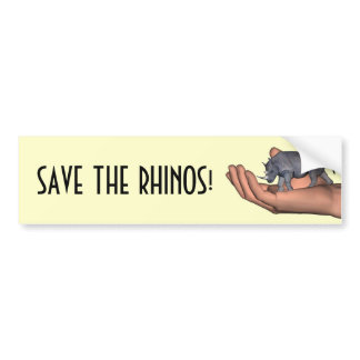 Save The Rhinos ! Bumper Sticker