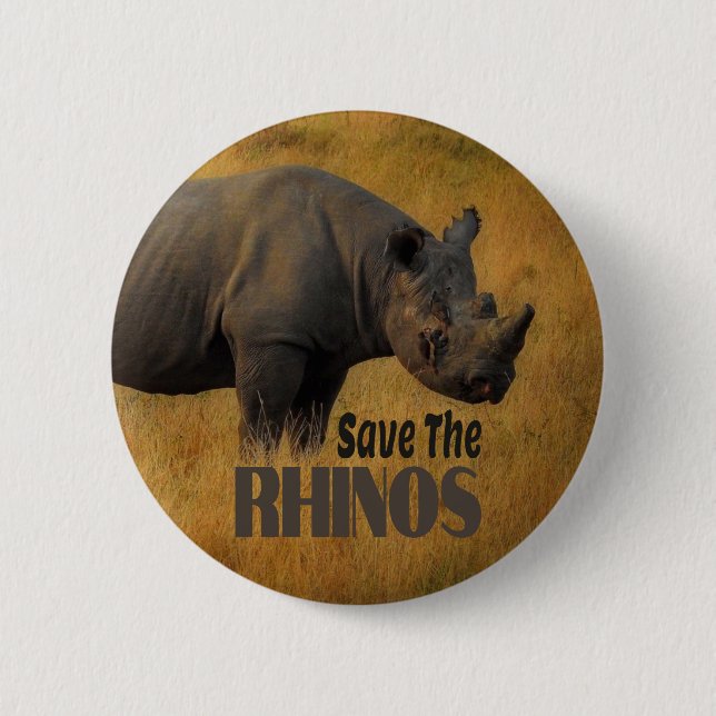 Save The Rhinos Button (Front)