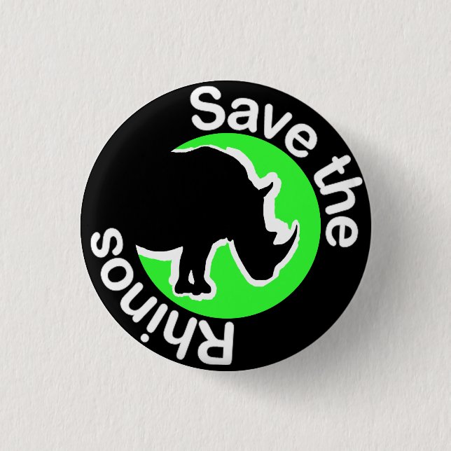 Save the rhinos green buttons (Front)