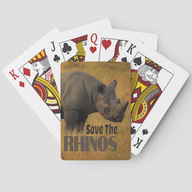 Save The Rhinos Poker Cards (Back)