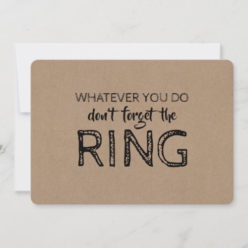 Save The Ring _ Funny Ring Bearer Proposal Invitation