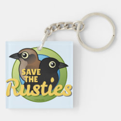 Save the Rusties Square Keychain (double-sided)
