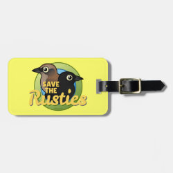 Save the Rusties Small Luggage Tag with leather strap