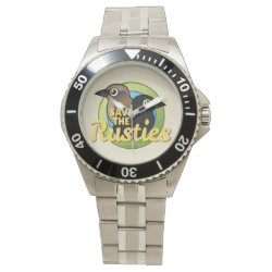 Save the Rusties Men's Stainless Steel Bracelet Watch
