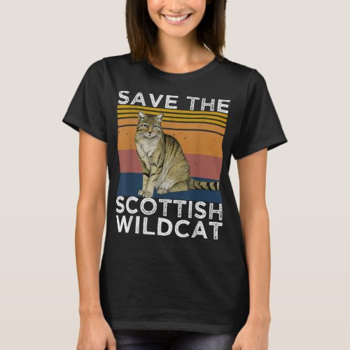 Save The Scottish Wildcat  Scottish Wildcat Lover T_Shirt