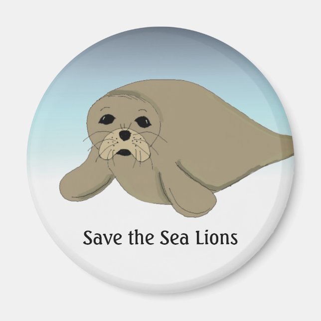 Save the Sea Lions Magnet (Front)