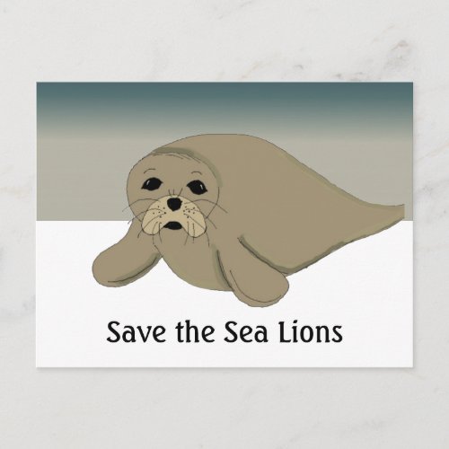 Save the Sea Lions Postcard