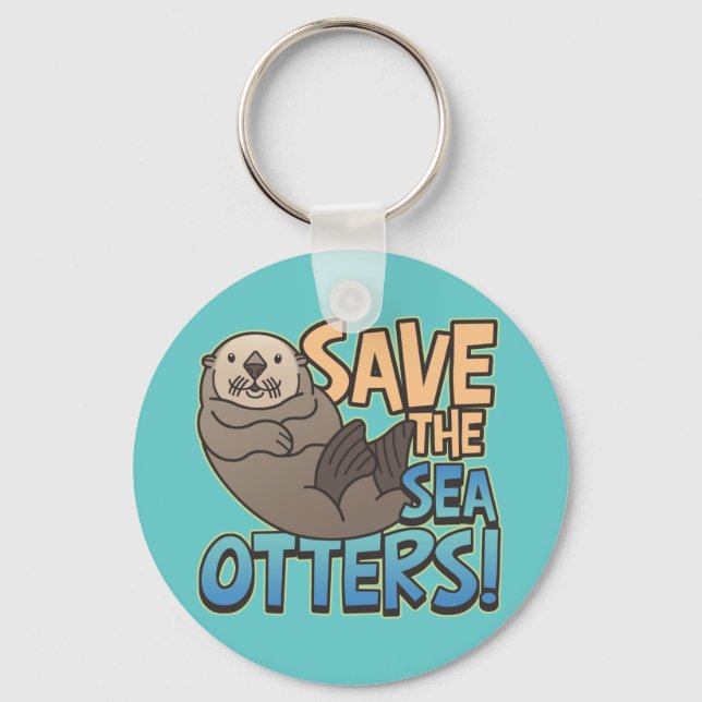Save The Sea Otters Keychain (Front)