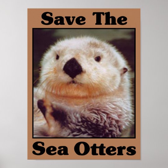 Save the Sea Otters Poster | Zazzle.com