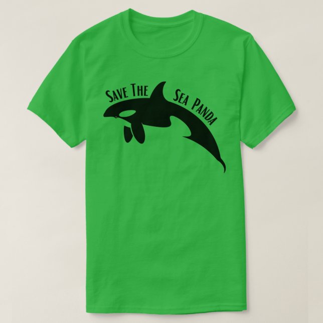 Save The Sea Panda Orca Whale T-Shirt (Design Front)