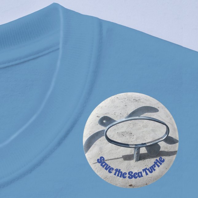 Save the Sea Turtle Disappearing Turtle Art Button (Creator Uploaded)