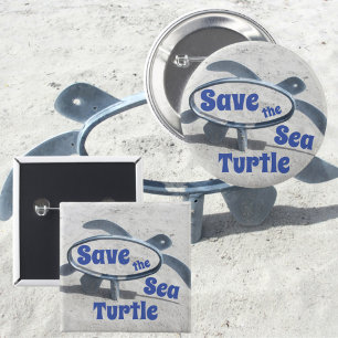 Save the Sea Turtle Save the Sea Earth Day Button