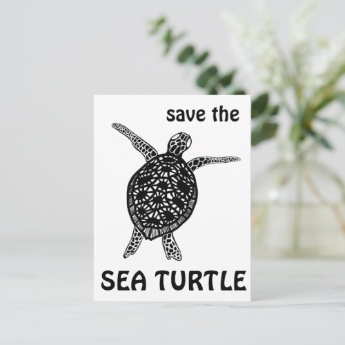 Save the Sea Turtle Tortoise Climate Change  Postcard