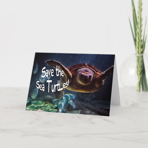 Save the Sea Turtles Animal Photo Card