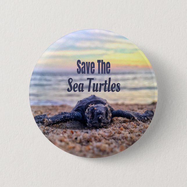 Save The Sea Turtles Button (Front)