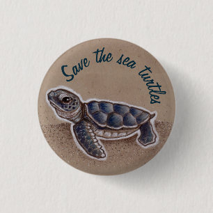 Save the sea turtles button