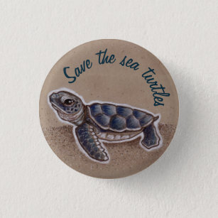 Save the sea turtles button