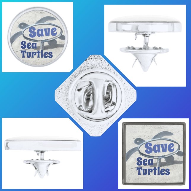 Save the Sea Turtles Earth Day Tie or Lapel Pin (Creator Uploaded)