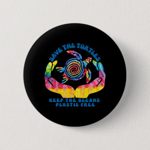 Save The Sea Turtles Keep Oceans Plastic Free Button
