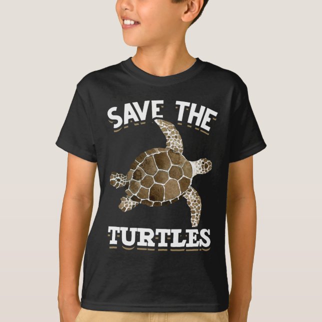 Save The Sea Turtles Ocean Rescue Animal Rights T-Shirt (Front)
