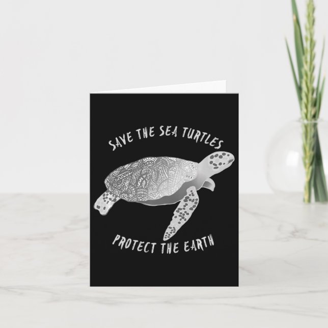 Save The Sea Turtles Protect The Earth Ocean  Card (Front)