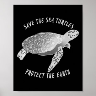 Save The Sea Turtles Protect The Earth Ocean  Poster