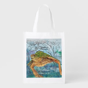 Save The Sea Turtles Reusable Bag by aftermyart at Zazzle