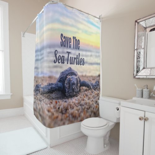 Save The Sea Turtles Shower Curtain