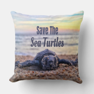 Save The Sea Turtles Throw Pillow