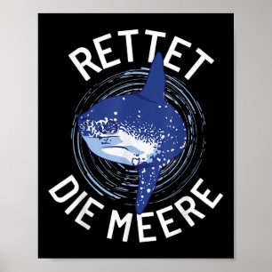 Save The Seas Environmental Protection Ocean Moonf Poster