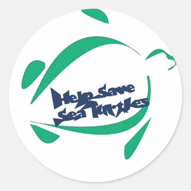 save the seat turtles classic round sticker (Front)