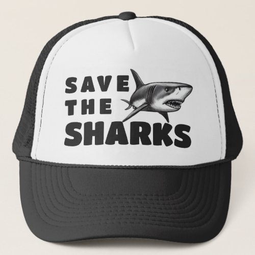 Save the shark trucker hat