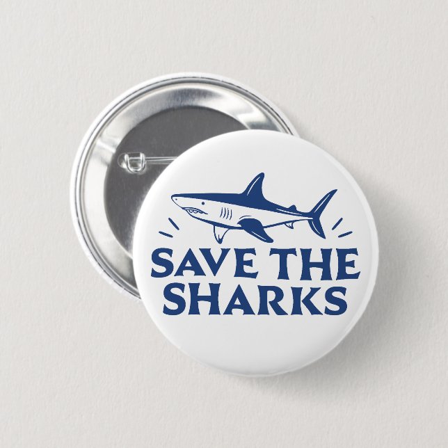Save the sharks button (Front & Back)