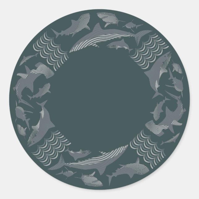 Save the Sharks Lifesaver Classic Round Sticker (Front)