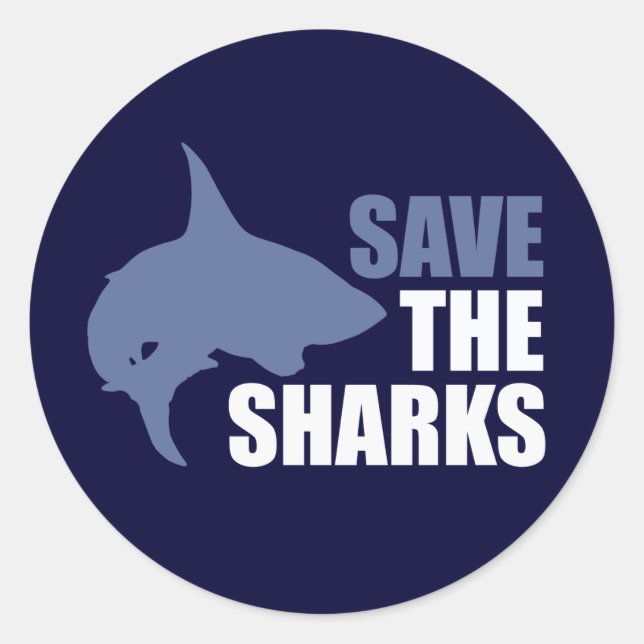 Save The Sharks, Save The Fins Classic Round Sticker (Front)
