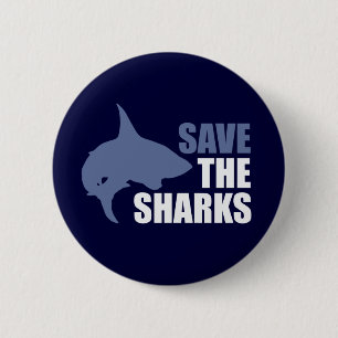 Save The Sharks, Save The Fins slogan Pinback Button