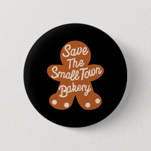 Save The Small Xmas Town Kery Gingerbread Christma Button
