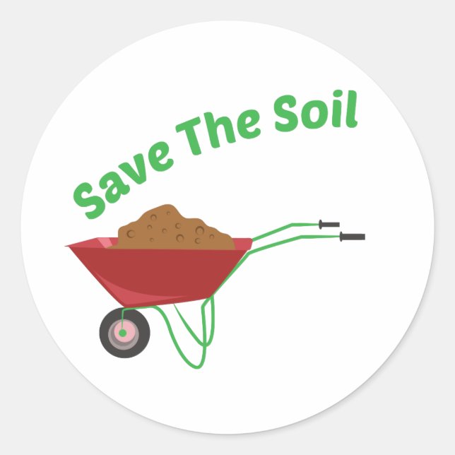 Save The Soil Classic Round Sticker (Front)