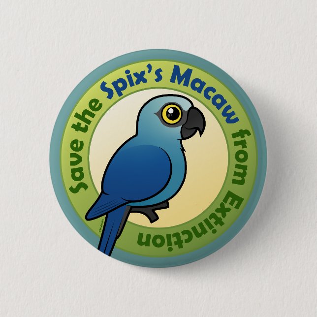 Save the Spix's Macaw from Extinction Button (Front)