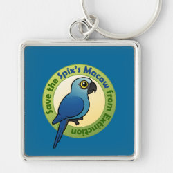 Save the Spix's Macaw from Extinction Premium Square Keychain