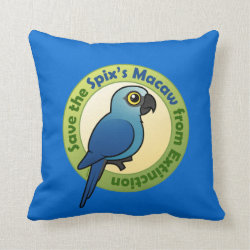 Save the Spix's Macaw from Extinction Cotton Throw Pillow