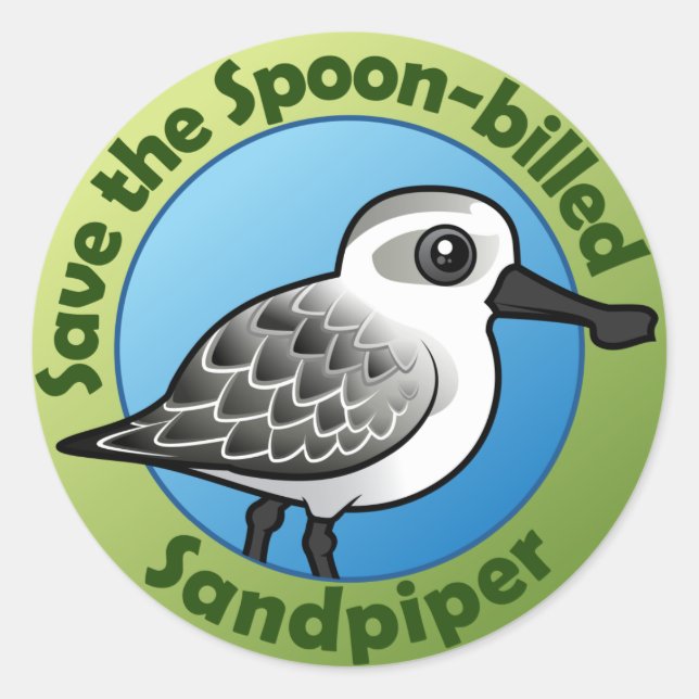 Save the Spoon-billed Sandpiper Classic Round Sticker (Front)
