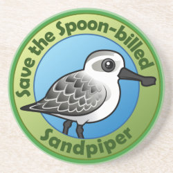 Save the Spoon-billed Sandpiper Sandstone Drink Coaster