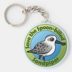Save the Spoon-billed Sandpiper Basic Button Keychain