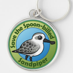 Save the Spoon-billed Sandpiper Premium Round Keychain