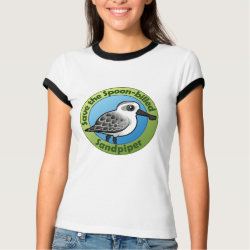 Save the Spoon-billed Sandpiper Ladies Ringer T-Shirt