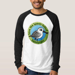 Save the Spoon-billed Sandpiper Men's Canvas Long Sleeve Raglan T-Shirt