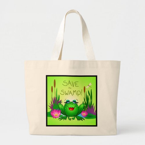 Save the Swamp Beulah Frog Wetland Conservation Large Tote Bag