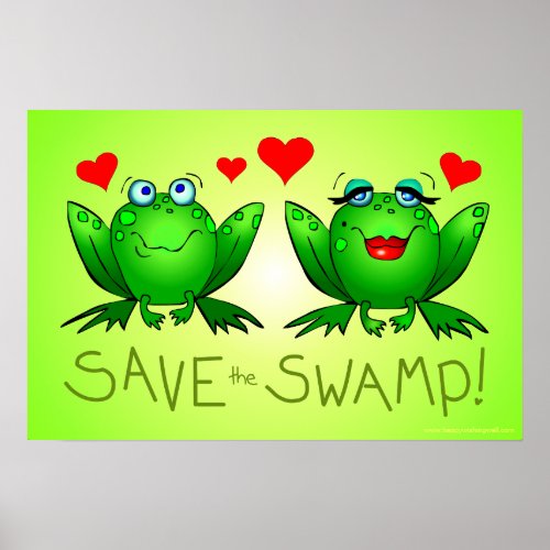 Save the Swamp Frogs Wetland Conservation Poster